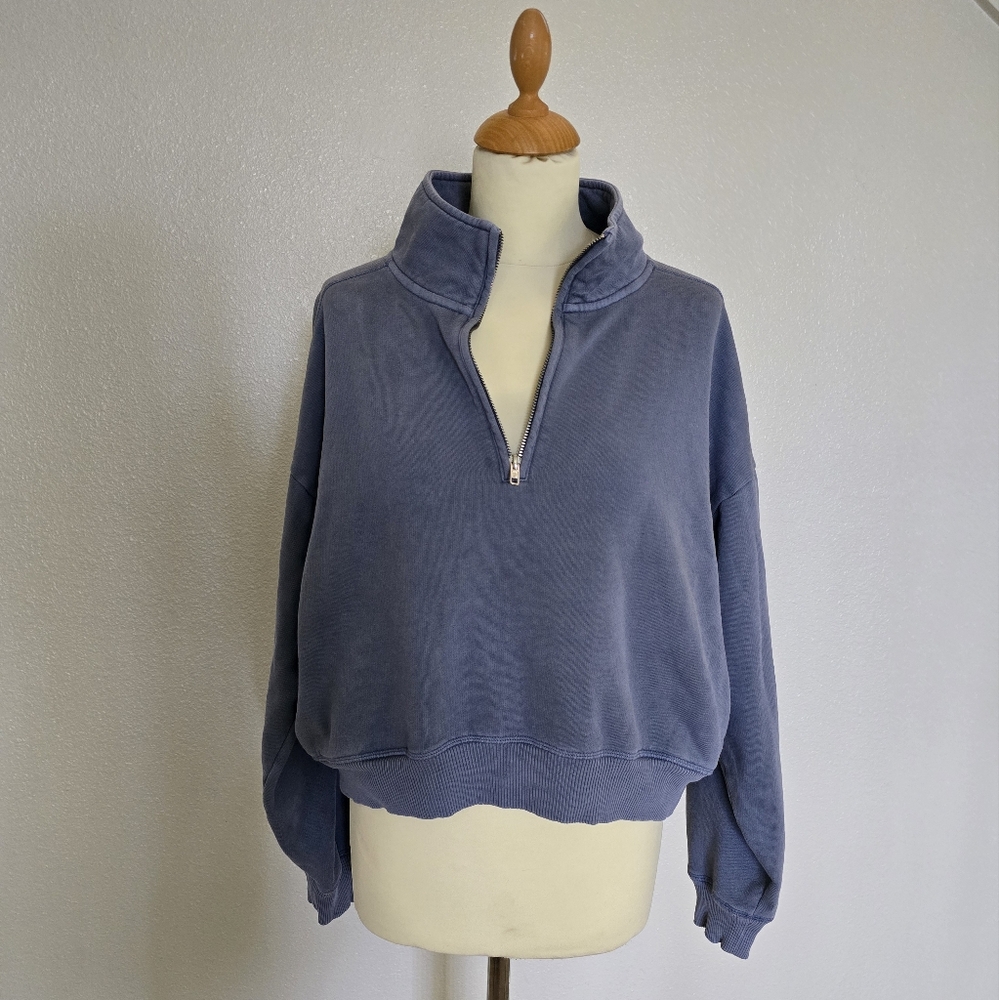 PINK Victoria's Secret Blue Half-Zip Sweatshirt